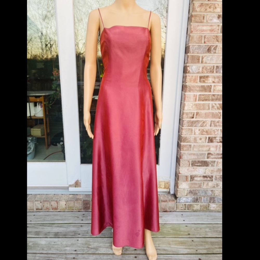 Y2K Stunning Vamp Goth Hollywood Glam Shimmer Evening Formal Prom Dress - Picture 9 of 10